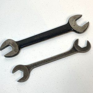 (2) FAIRMOUNT 7/8" 4 Way Angle Wrench + Open End 3/4" & 1" Made USA Vintage